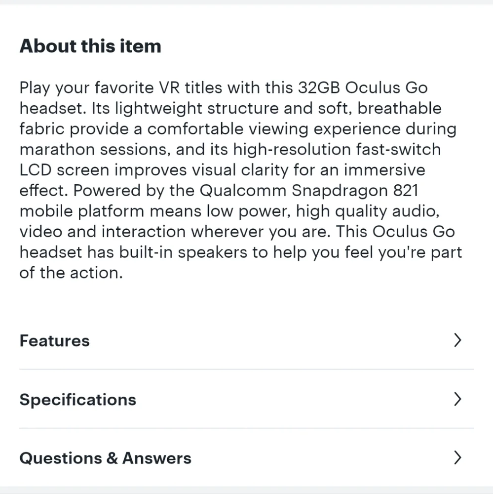 Oculus Go VR headset + case 32gb